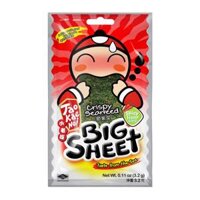 Snack Lá Rong Biển Giòn Vị Cay, Big Sheet, Crispy Seaweed, Spicy Flavor, 0.11 oz (3.2g) - TAO KAE NOI