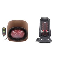 Snailax 3-in-1 Foot Warmer & Back Massager and Foot Massager Shiatsu Massage Chair Bundle, Vibration Massage with 2 Settings of Heating Pads, Feet ...