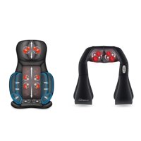 Snailax Massage Chair Neck Fppt Massager Bundle | Neck Back Massager with Heat & Air Compress, Kneading Full Back Massage Seat Portable Chair Massa...