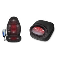 Snailax Memory Foam Massage Seat Cushion Foot Warmer Bundle | Back Massager with Heat,6 Vibration Massage Nodes & 3 Heating Pad, Massage Chair Pad ...