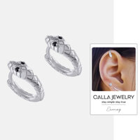 Snake Huggie Hoops | Khuyên tai bông tai bạc hình rắn ôm sát tai Calla Jewelry | E090