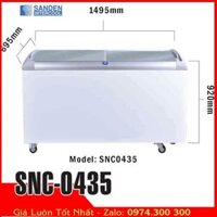 SNC-0435 | Tủ đông kem kính cong 430 lít Sanden intercool