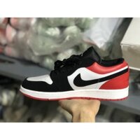 [SneeKeezz] Giày thể thao AIR JORDAN 1 Low Red White Trắng mũi đen gót đỏ siêu phong cách ‣ :