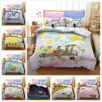 Snoopy Hoạt Hình Bộ Chăn Ga Gối Trẻ Em Bé Gái Đơn Quilt Cover Gối Dễ Thương Mềm Mại Kích Thước Nữ Hoàng