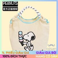 [Snoopy] Túi xách thêu dây rút 14x6,5x18cm[SH]