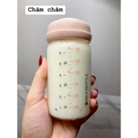 SNOWBEAR Bình trữ sữa thuỷ tinh cao cấp hồng 180ml cho mẹ trữ sữa an toàn