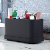 Snowwa Bàn chải đánh răng bằng silicon Hộp đựng kem đa năng 5 khe thoát nước Mặt bàn phòng tắm Nhà tổ chức cho mỹ phẩm Sản chăm sóc da