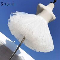 Snsuh Váy phồng không xương, Váy sợi mềm Lông tơ trắng, Phụ kiện Cosplay Crinolinas Quần áo Cosplay 4 lớp Đáy váy Hỗ trợ