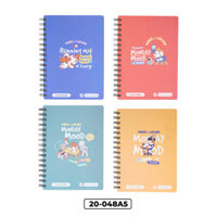 Sô 20-048A5, Khổ A5, sổ lò xo đôi, dòng kẻ caro, ĐL 100gsm, 200 trang