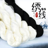 Số 88 Hoa quấn sợi tơ tằm chỉ thêu Tô thêu Quảng Đông thêu tay chỉ thêu Hồ Nam thêu đen trắng
