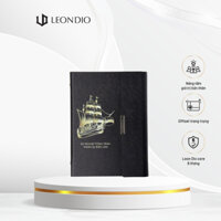 Sổ Bìa Da A5 Leon Dio Vươn Xa Biển Lớn Màu Xanh Dương/ Đen, Da PU Cao Cấp, Ruột Kẻ Ngang, 6 Lỗ Còng