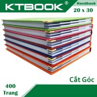 SỔ BÌA DA KTBOOK CAO CẤP HANDBOOK LỚN 400 TRANG KÍCH THƯỚC A4 CÓ CẮT GÓC RUỘT GIẤY IN CARO