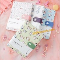 SỔ BÌA DA PU MỀM MẠI CAO CẤP HÌNH CON MÈO XINH XẮN ĐÁNG YÊU CÓ KHUY BẤM NAM CHÂM