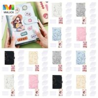 Sổ cái ngân sách tiền mặt MMLUCK, Nhãn dán hoạt hình A6 Sổ tay lá rời, Thước nút di động Túi có khóa kéo Túi da PU Thư mục trẻ em
