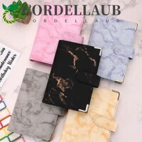 Sổ cái ngân sách tiền mặt CORDELLAUB, Nhãn dán hoạt hình A6 Sổ tay lá rời, Thước nút dán Túi có khóa kéo Thư mục da PU Đồ dùng học tập