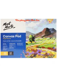 Sổ Canvas Toan Vẽ Màu Acrylic,Sơn Dầu, Canvas Pad 10 Tờ Toan, 280Gsm A5A4A3 Mont Marte - A4