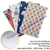 Sổ Caro 21x33 60Gsm - sổ văn phòng Tiến Phát 19.5x30.5cm màu ngẫu nhiên                         &nbsp(&nbsp208 trang - 21 dày&nbsp)