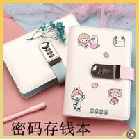 sổ chi tiêu tiết kiệm sổ tiết kiệm Trẻ em may mắn tiền sổ kế toán tiết kiệm tiền mật khẩu có thể đặt tiền Zipper túi trái phiếu tiền tiêu vặt