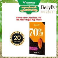 Sô cô la Beryls No Added Sugar Dark 70% Chocolate 90g: Lựa Chọn Tinh Tế Cho Người Yêu Sô Cô La