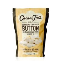 Sô Cô La Nút Áo Trắng Compound Cacao Talk 1kg( hạn sử dụng in trên bao bì)