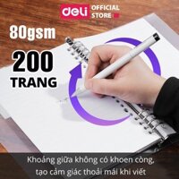 Sổ Còng A5 200 Trang 80 Gsm Sổ Tay Bìa Nhựa Cứng Có Thể Thay Lõi Sổ Ruột Sổ Nhiều Size Deli - Phù Hợp Làm Sổ Kế Hoạch Planner, Nhật Kí, Tập Vở Ghi Chép Bullet Journal - EN036