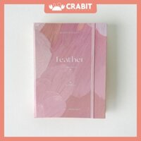 Sổ còng A5 6 lỗ bìa cứng Crabit Feather Vệt màu Hồng