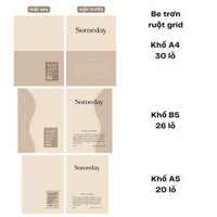 Sổ Còng B5 A4 A5 Crabit Someday Sổ Ghi Chép Bullet Journal Công Việc Học Tập Ruột Chấm Dotgrid Ruột Grid 100 Trang - Be trơn - B5 Sổ Dot