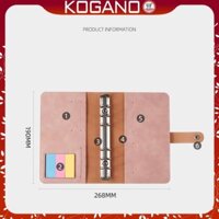 Sổ còng bìa da A6 KOGANO sổ tay bìa da PU gáy còng kèm phụ kiện và giấy note đa năng SN-001423