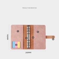 Sổ còng bìa da A6 SOSAMA sổ tay bìa da PU gáy còng kèm phụ kiện và giấy note đa năng SN-001423