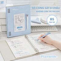 SỔ CÒNG SẮT 8 CHẤU PLANWITH KHỔ B5 KHÔNG CẤN TAY KHI VIẾT - CÓ NGĂN ĐỰNG THẺ TIỆN LỢI