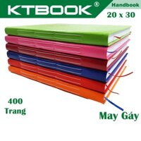 Sổ ghi chép bìa handbook cao cấp ktbook lớn 400 trang size A4 ruột in caro có may gáy