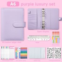 Sổ ghi chép chi tiêu, sổ chi tiêu tiết kiệm thông minh nhiều ngăn túi zip A6 (Kèm đủ bộ Sticker)