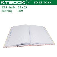Sổ ghi chép Kế Toán KTBOOK bìa cứng ruột giấy in caro cao cấp size 25 x 33 cm Khổ Lớn 200 trang