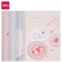 Sổ ghi chép khâu gáy hình tách trà 60 trang Deli - 1 quyển - Size A5 nhiều màu - FA560-N05 - Xanh lá