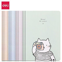 Sổ ghi chép khẩu gáy hình thú chụp ảnh Deli 40 trang 70g - Size A5/B5 nhiều màu - Phù hợp là sổ kế hoạch, nhật ký, tập vở ghi chép - 1 quyển - FA540-N01