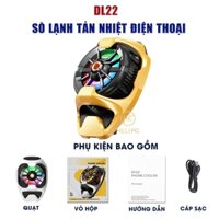 Sò lạnh tản nhiệt điện thoại Memo DL22 led RGB quạt hỗ trợ livestream led RGB màu vàng