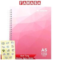Sổ Lò Xo A5 Kẻ Ngang 120 Trang 100gsm - Thiên Long MB-011  Kèm Sticker Ngẫu Nhiên - Màu Hồng