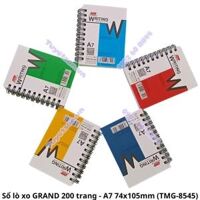 Sổ lò xo A7 GRAND TMG-8545 200 trang 70Gsm 74x105mm+-3mm                         &nbsp(&nbspGÁY LÒ XO ĐỨNG&nbsp)