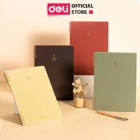 Sổ Lò Xo Gáy Xoắn A5 Kẻ Ngang Deli - 100 Trang Thiết Kế Khuyết Còng, Planner, Tập Vở Học Sinh Sổ Tay Ghi Chép - Đen