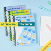 Sổ lò xo kép ánh ngọc giấy caro B5 200 trang, vở Klong bìa nhựa MS 299