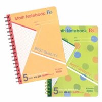 Sổ lò xo kép ánh ngọc giấy caro B5 200 trang, vở Klong bìa nhựa MS 299