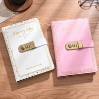 [Sổ mật khẩu] Sổ nhật ký retro A5 có khóa, sổ tài khoản sinh viên đại học dày, sổ ghi chú có khóa mật khẩu, văn phòng phẩm