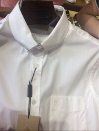 Sơ Mi Burberry Trắng Cộc Tay Check Cổ