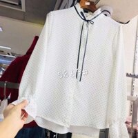 Sơ mi chấm bi tay bồng