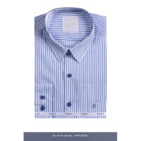 Sơ Mi Dài Tay OWEN 100% Cotton Sọc Xanh Regularfit - AR91063D