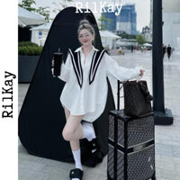 Sơ mi khăn thủy thủ dáng rộng- hàng loại 1