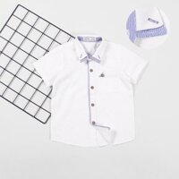 Sơ Mi Linen Ngắn Tay Nếp Gấp Túi Basic Cho Bé Trai Nexxi