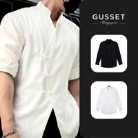 Sơ mi nam cúc tàu cổ tàu chất vải lụa mango chống nhăn kiểu dáng trẻ trung GUSSET