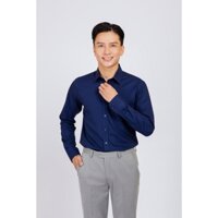 Sơ mi nam dài tay mattana - Slimfit xanh dương caro