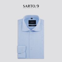 Sơ mi nam, xanh nhạt, cổ widespread, Sarto9 vải Cotton thoáng mát